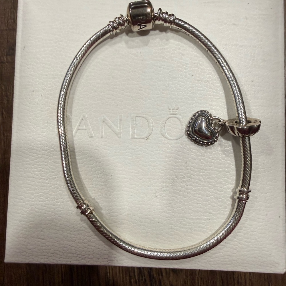 Pandora Silver Bracelet with Heart Charm